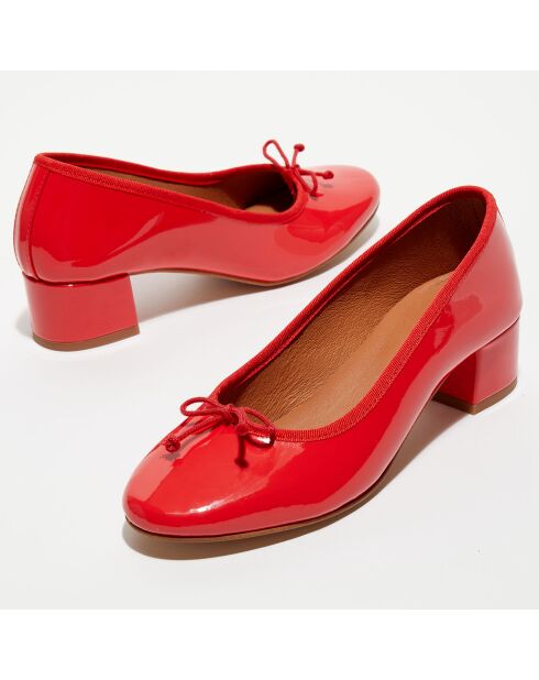 Diane oranje lakleer ballerina's in lakleer - hak van 4 cm