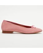 Ballerines en Velours de Cuir Jeanne roses