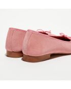 Ballerines en Velours de Cuir Jeanne roses