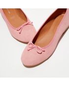 Ballerines en Velours de Cuir Jeanne roses