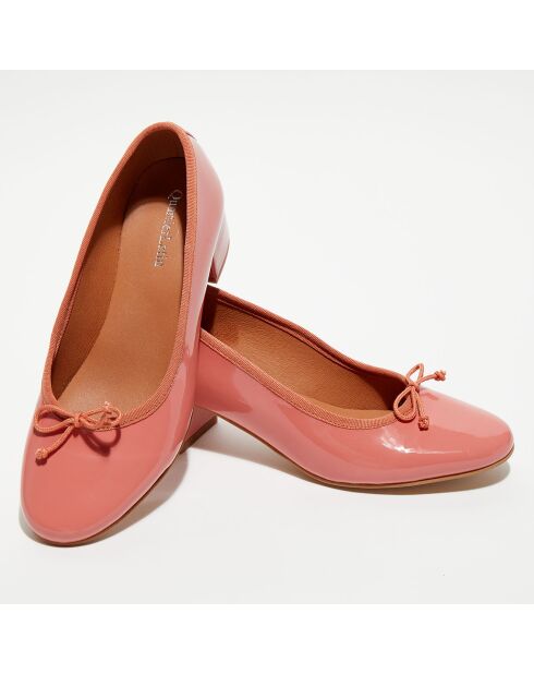 Roze lakleer ballerina's van Diane met hak van 4 cm