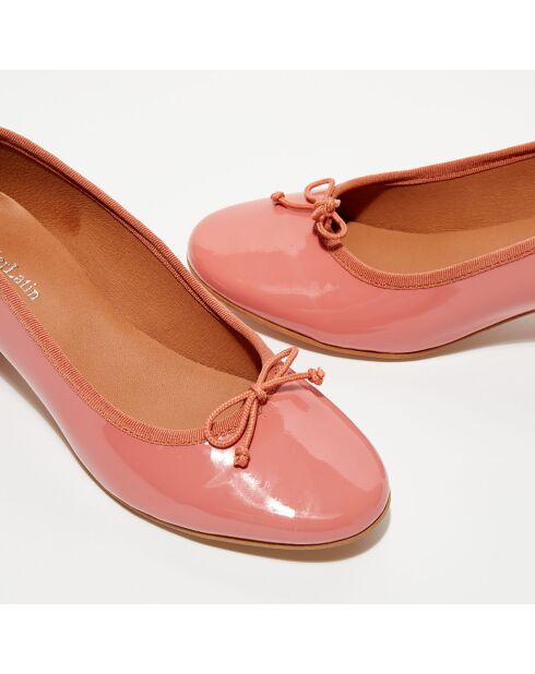 Roze lakleer ballerina's van Diane met hak van 4 cm