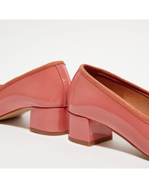Roze lakleer ballerina's van Diane met hak van 4 cm