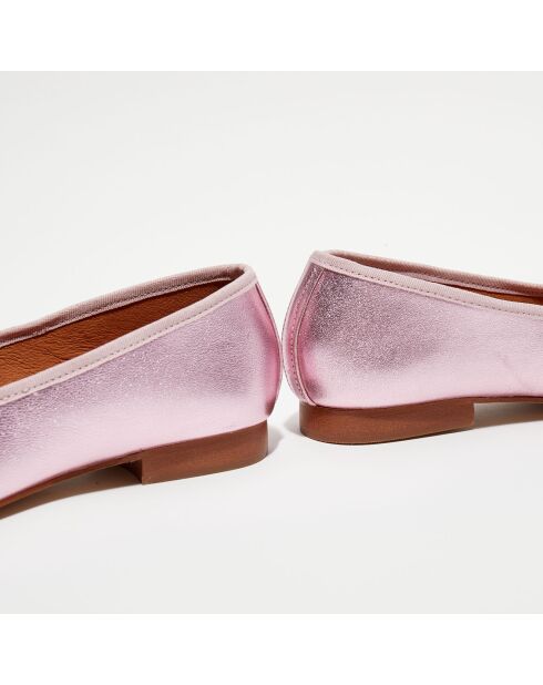 Ballerines en Cuir Jeanne roses