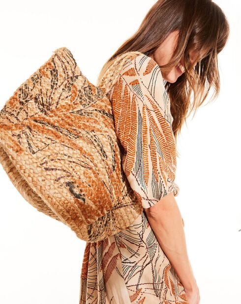 Amelie okerkleurige hemdjurk