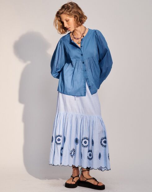 Chemise caftan Joanna bleue