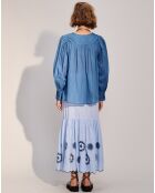 Chemise caftan Joanna bleue