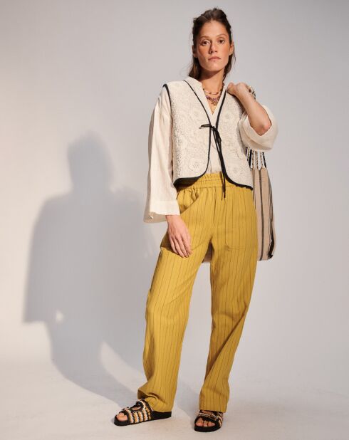 Pantalon élastique Arya jaune