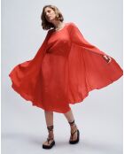 Robe cape courte Sorella corail