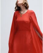 Robe cape courte Sorella corail