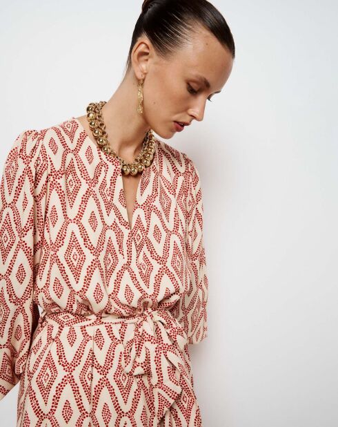 Kurzes Kleid Carmen in Burgunderrot