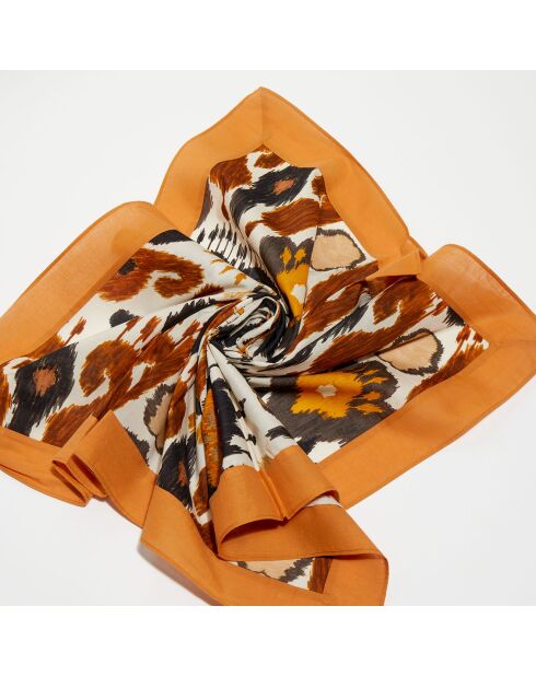 Foulard Carré Jaya ocre - 80x80 cm