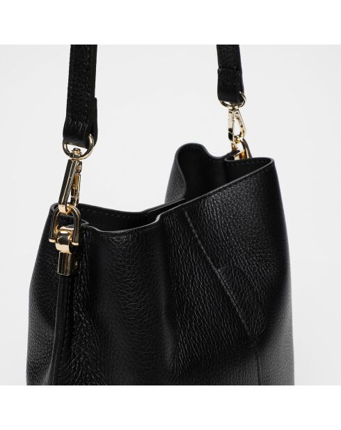 Sac porte épaule en Cuir Bruna noir - 26.5x23x16 cm