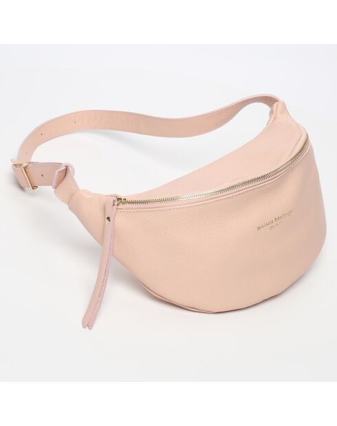 Sac banane en Cuir Rachel rose - 34x17  cm