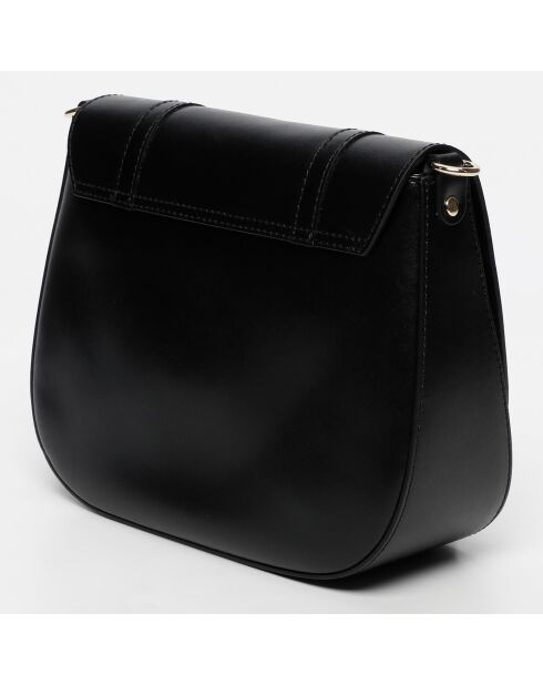 Sac bandoulière en Cuir Tex Box noir - 22.5x15x7  cm