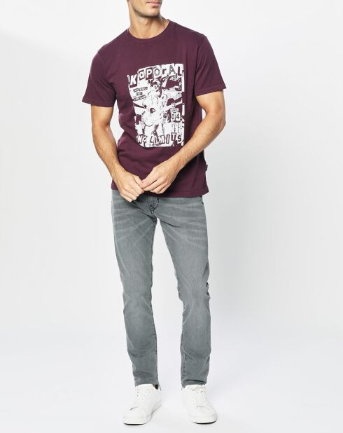 Roy Logo Cent Burgunderfarbenes T-Shirt aus 100% Bio-Baumwolle