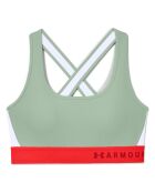 Brassière de sport technique Mid Crossback vert pâle