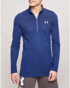 Maillot technique Seamless 1/2 Zip bleu