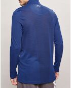 Maillot technique Seamless 1/2 Zip bleu