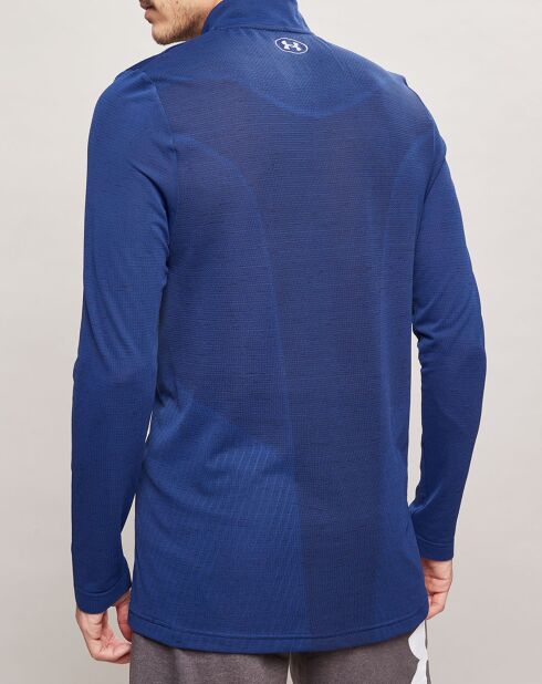 Maillot technique Seamless 1/2 Zip bleu