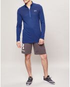 Maillot technique Seamless 1/2 Zip bleu