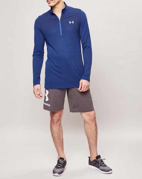 Maillot technique Seamless 1/2 Zip bleu