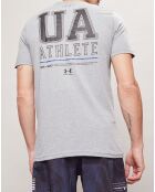 T-Shirt Vertical Left Chest Logo gris