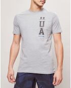 T-Shirt Vertical Left Chest Logo gris