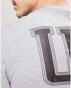 T-Shirt Vertical Left Chest Logo gris