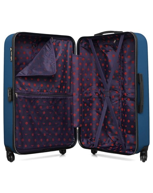 Maleta Eleonor Long Stay con 4 ruedas individuales, 75 cm, azul marino