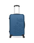 Valise Moyen Séjour 4 roues simples Eleonor 65 cm bleu marine
