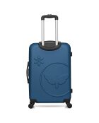 Valise Moyen Séjour 4 roues simples Eleonor 65 cm bleu marine