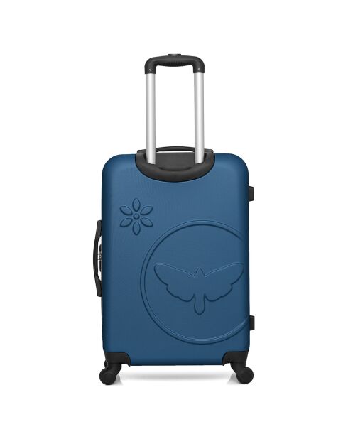 Valise Moyen Séjour 4 roues simples Eleonor 65 cm bleu marine