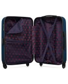Valise Moyen Séjour 4 roues simples Eleonor 65 cm bleu marine