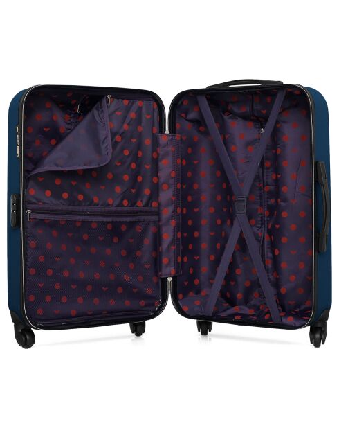 Valise Moyen Séjour 4 roues simples Eleonor 65 cm bleu marine