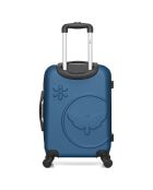 Valise Cabine 4 roues simples Eleonor 55 cm bleu marine