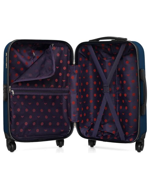 Valise Cabine 4 roues simples Eleonor 55 cm bleu marine