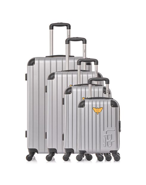 4 eenpersoons koffers met 4 wielen Marianne-M 75/65/55/46 cm grijs