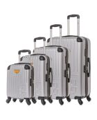 4 eenpersoons koffers met 4 wielen Marianne-M 75/65/55/46 cm grijs