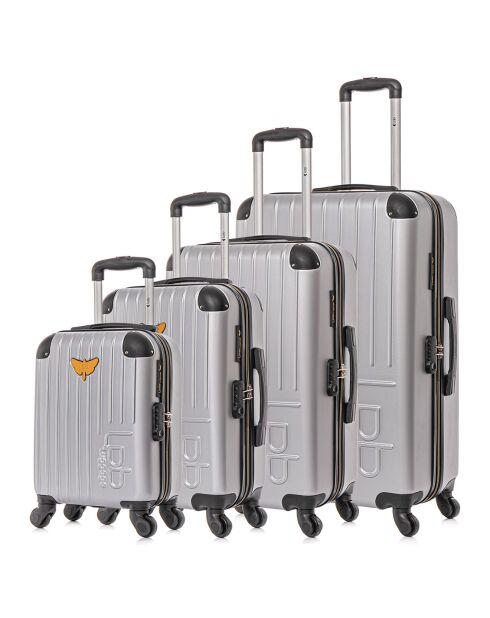 4 eenpersoons koffers met 4 wielen Marianne-M 75/65/55/46 cm grijs