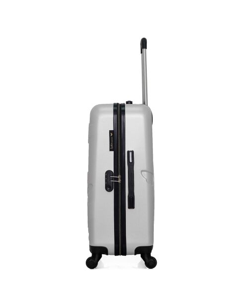 Valise Moyen Séjour 4 roues simples Aelys 65 cm grise