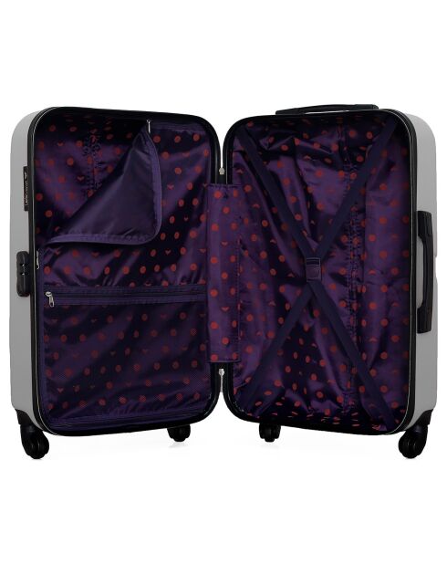 Valise Moyen Séjour 4 roues simples Aelys 65 cm grise