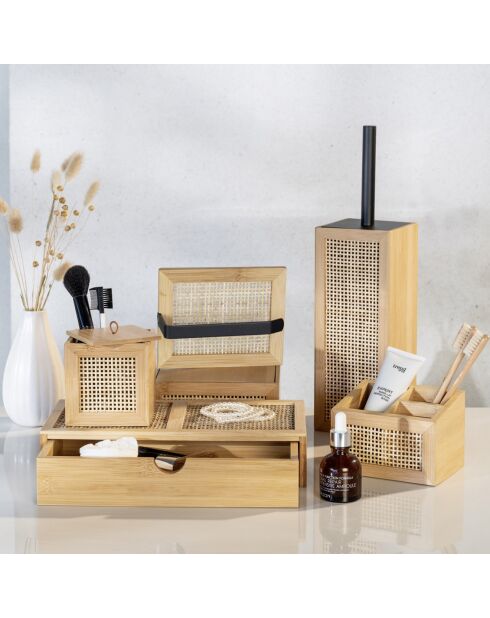 Brosse WC Allegre naturel/noir - 9.5x36.5x9.5 cm