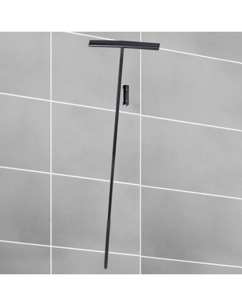 Essuie-sol et essuie-vitre en acier inoxydable Rosole noir - 40x133x3 cm