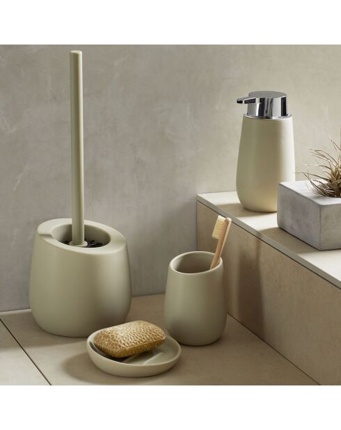 Distributeur de savon Badi beige - 9.5x16x8 cm