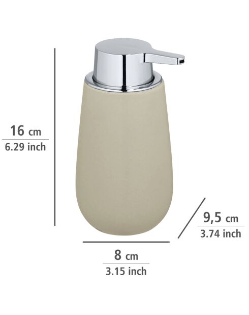 Distributeur de savon Badi beige - 9.5x16x8 cm