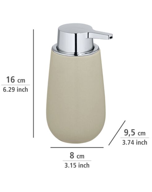Distributeur de savon Badi beige - 9.5x16x8 cm