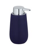 Dispenser di sapone liquido Badi in ceramica blu scuro - 9,5x16x8 cm