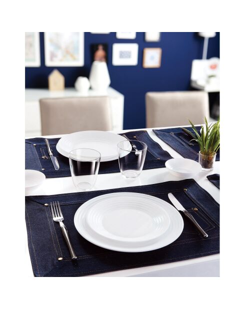 Service de table Harena blanc - 19 pièces