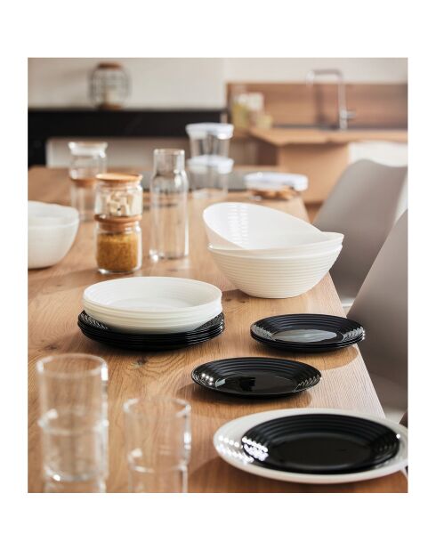 Service de table Harena noir/blanc - 18 pièces